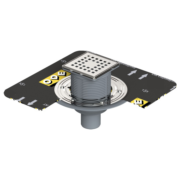 10x10 cm Paslanmaz Çerçeveli Bitüm Membranlı (EPDM) Takım Süzgeç / Alt Çıkış