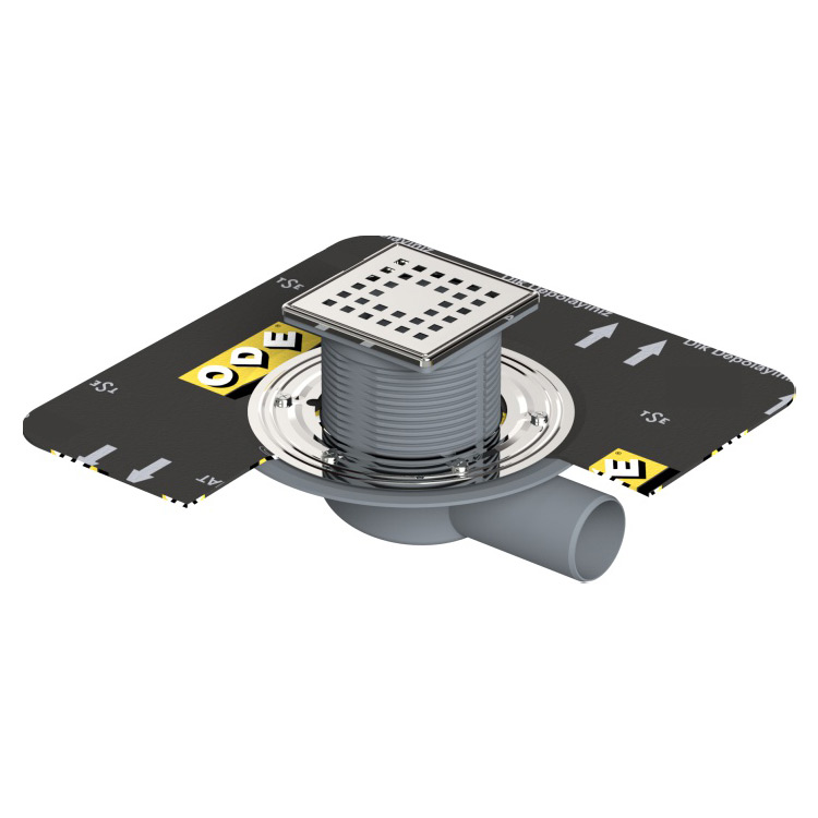 10x10 cm Paslanmaz Çerçeveli Bitüm Membranlı (EPDM) Takım Süzgeç / Yan Çıkış